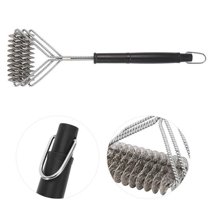 Lot De 2 Brosse Barbecue En Acier Inoxydable Triangulaire + Brosse à Huile - Nettoyage Gril Efficace