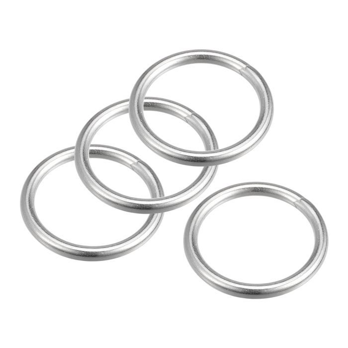 Anneau daccroche SOURCING MAP Anneau Soudé Inox Acier 316 Rond 30mm Diamètre intérieur 4mm Épais 4Pcs