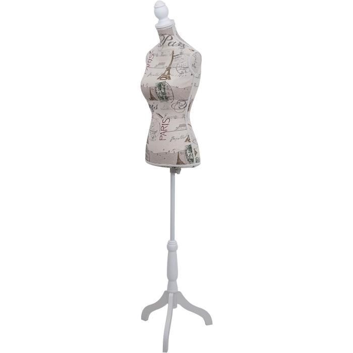 Mannequin De Couture Pour Femme - Ajustable En Hauteur, Housse écru Lavable - Tailles S/M, M/L, L/XL - 7
