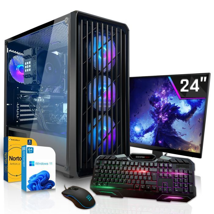 ordinateur de bureau – AMD Ryzen 5 8400F – Nvidia GeForce RTX 5060 8Go GDDR7 – 32Go RAM – 1To M.2 NVMe- Windows 11 – WiFi-180