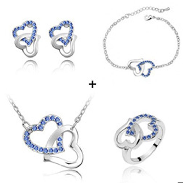 Parure Bijoux Étoile CPSLOVE - Collier Et Boucles D'Oreilles En Argent 925 Avec Zircon