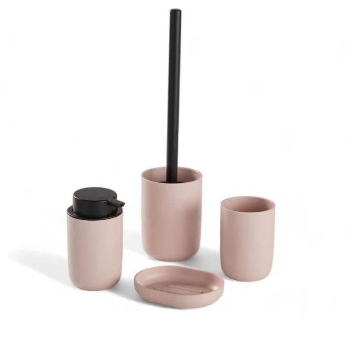 Ensemble de 4 accessoires de SDB TODAY UTILITY Gobelet distributeur savon brosse WC