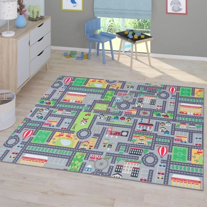 Tapis Enfant Tapis De Jeu Tapis Garçon à Carreaux Maritimes En Bleu