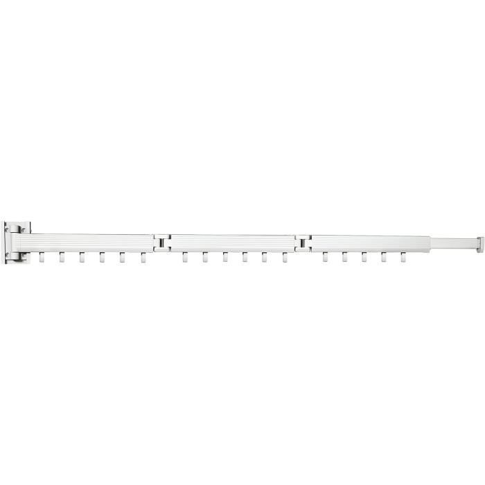 Tringle à vêtements extensible murale pour vêtements, chambre, fenêtres et douches, 45-66 cm, diamètre 25 mm, noir