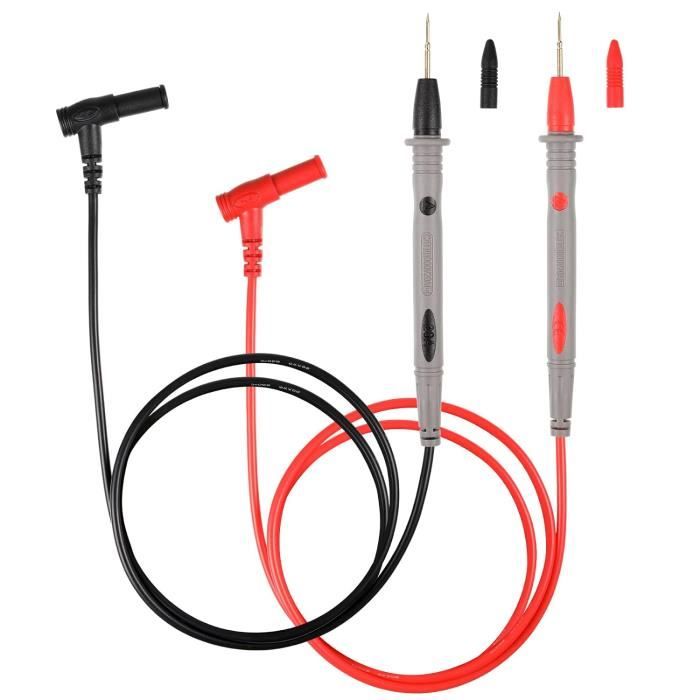 Kit De Câbles De Test Pour Multimètre - 2 Cordons, Pointes, Pinces Crocodiles, Fiches Banane - Tension Max 600V, 10A - Pour électronique, Laboratoire