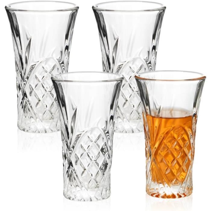 Lot De 4 Verres à Shot Décorés - Thème Vacances De Noël (verre)