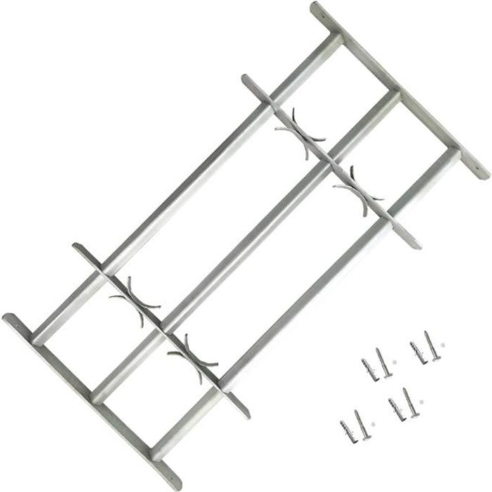 Grille de sécurité ajustable pour fenêtre VIDAXL - 3 barres - 1000-1500mm
