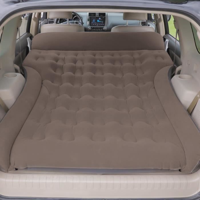 vinteky®matela gonflable voiture lit air pliante，idéal pour camping, voyage，180x145，gris