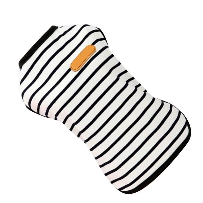 Comparer les prix de Vvikizy T-shirt rayé pour chien léger en polyester pour l'été - Vêtements tendance pour petits et moyens chiens et chats