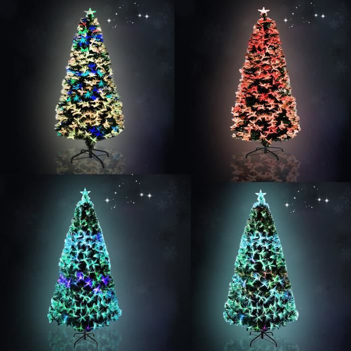 HOMCOM Arbre de Noël Artificiel 3 pieds Pré-éclairé LED Fibre Optique Décor de Fête | Home Depot Canada