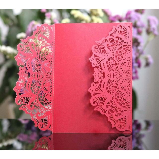 10 Cartes Invitation Mariage Floral Avec Papillons - Carte Blanche Personnalisable, Papier Qualité