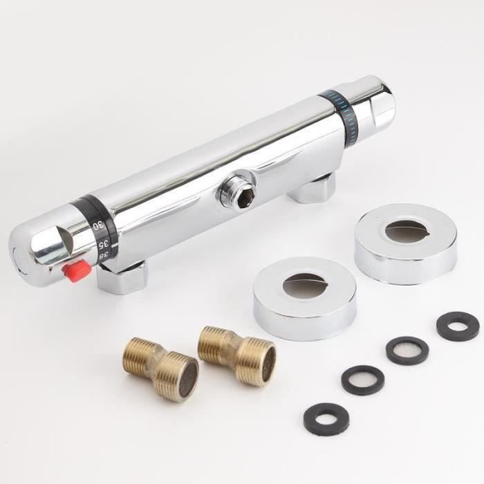 ROYAL K Douche Thermostatique Mitigeur Valve Mural Salle Bain