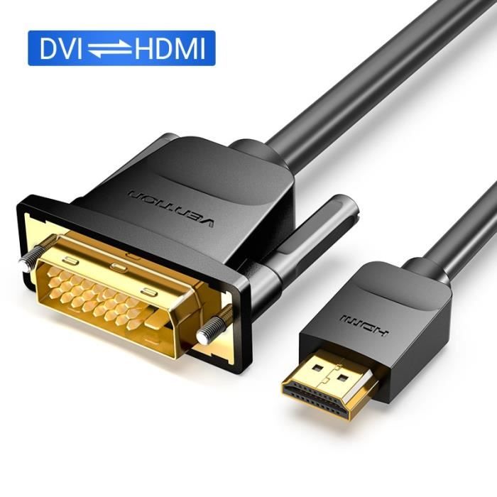 ABF2m câble HDMI vers DVI,adaptateur mâle 24 + 1 mâle,convertisseur