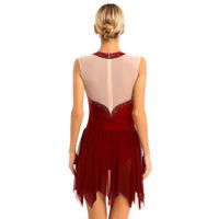 Robe De Danse Strass Sans Manches – Justaucorps Patinage Artistique, Gymnastique, Spectacle - 6