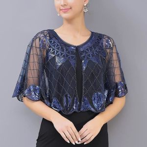 Boléro Mariage En Dentelle Avec Paillettes Et Perles Manches Courtes