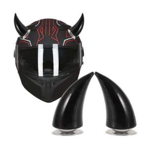 Autocollants Réfléchissants Pour Casque Moto - 8 Bandes Noires + 2 Cornes De Diable, Résistants Aux Intempéries