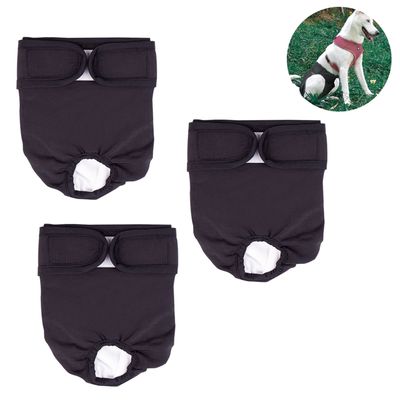 Lot De 3 Culottes Réutilisables Pour Chienne En Chaleur Ou Incontinente - Taille L, Absorbantes Et Lavables