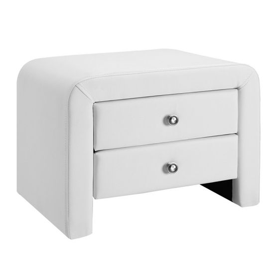 Table Chevet Design Blanc Eva X2 Achat Vente Chevet Table