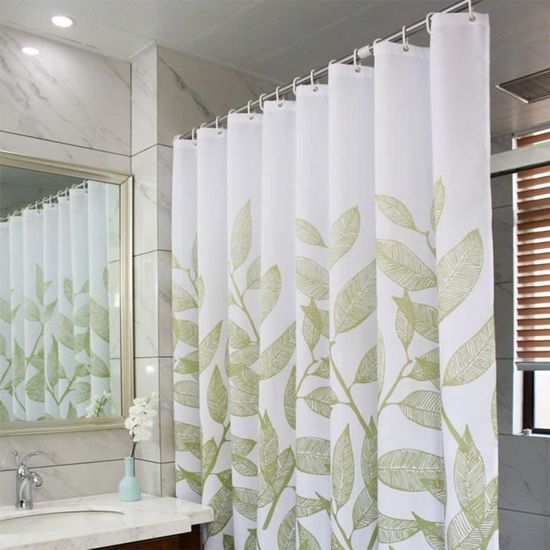 Morbuy Rideau De Douche Anti-moisissure 150x180cm Blanc - Avec 12 Crochets - Tissu Polyester Imperméable Et Antibactérien - Lavable En Machine