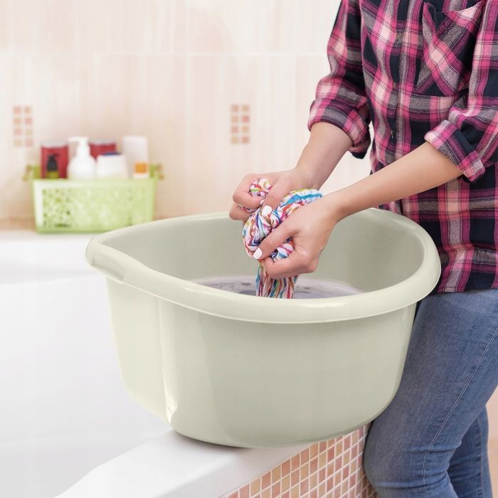 KADAX Bassine De Lavage 30 Litres Plastique Polyvalente - Grise Foncée Pour Salle De Bain Et Nettoyage