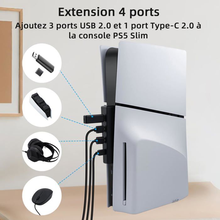 Support M.2 SSD Avec Refroidissement Pour PS5 Slim – Aluminium Noir SODIAL