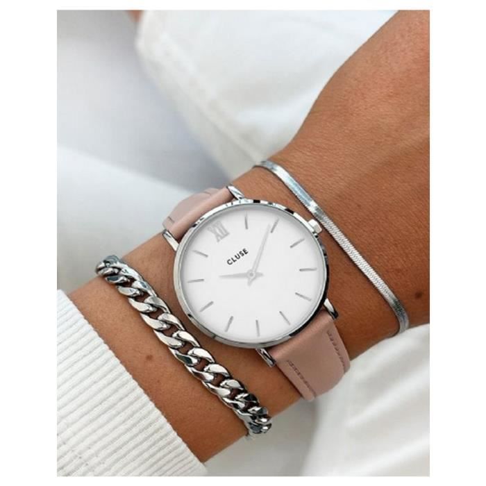 CLUSE Bracelet de montre 16 mm Cuir Couleur Or et Rose Achat