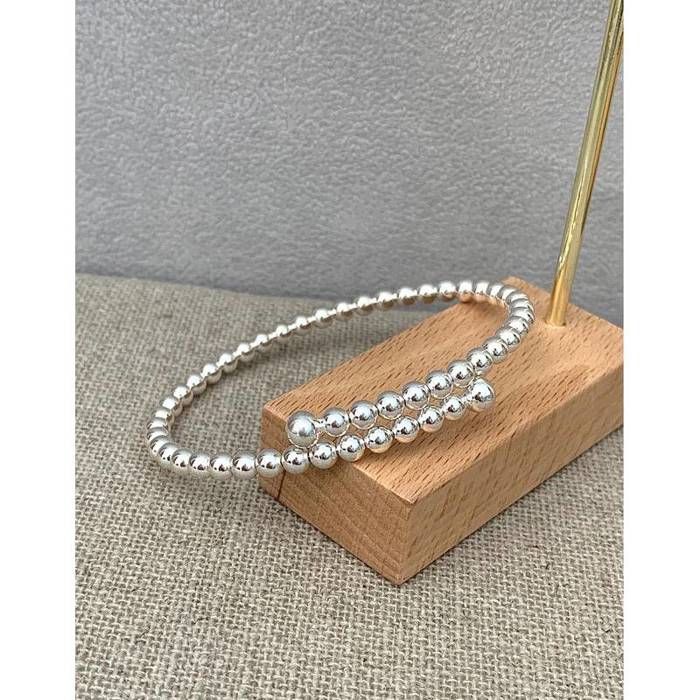Bracelet personnalisable argent mailles boules | Little Boo