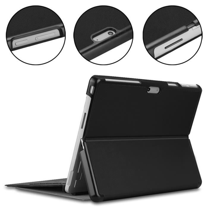 Housse De Protection Robuste Pour Microsoft Surface Pro 8 (13 Pouces) - Avec Béquille Rotative 360° Et Poignée - Noire