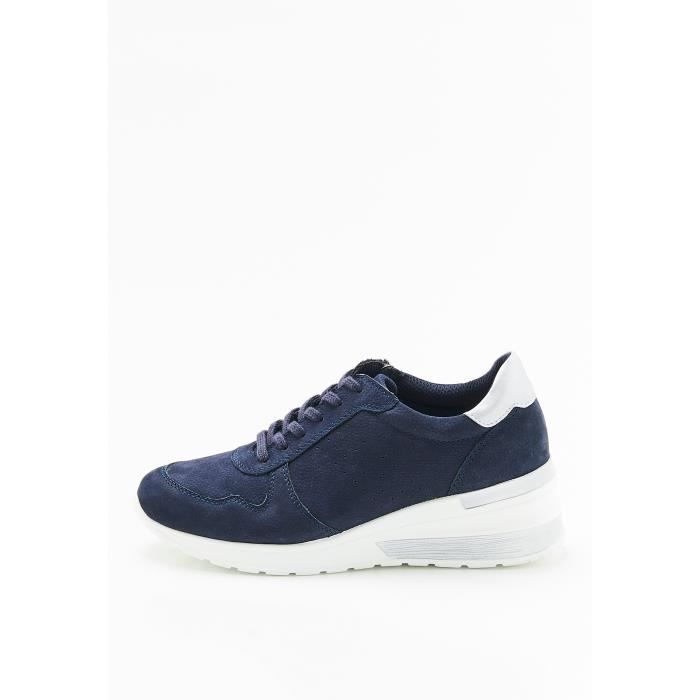 Baskets compens es l g res Amortyl DAMART Marine Femme Cuir Lacets