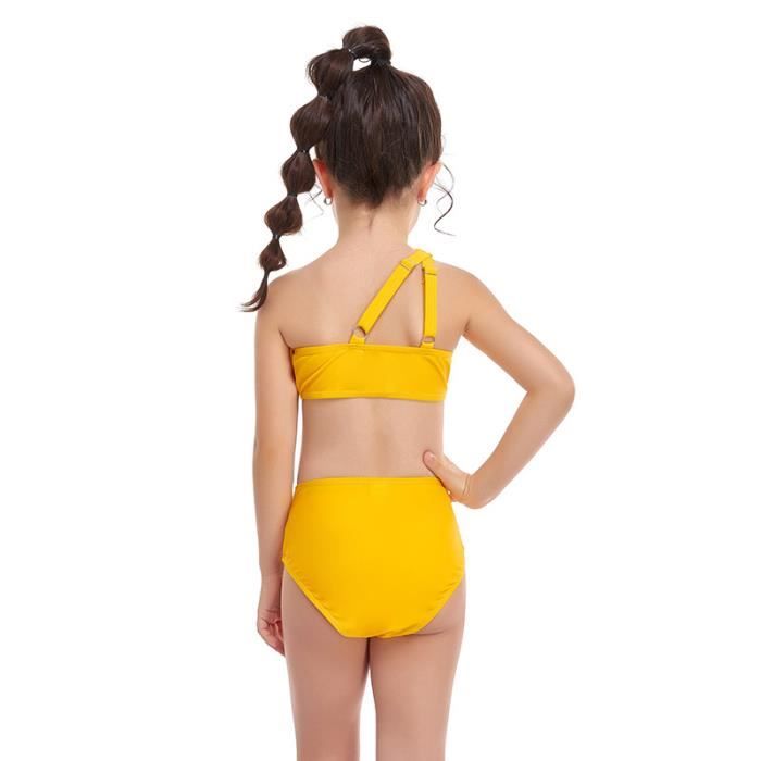 Ensemble Bikini 3 Pièces Pour Fille 8-14 Ans - Débardeur + Short + Tanga - Sport Plage/Piscine