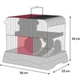 Cage pour hamster dinky - couleur grise, taille : 30 x 23 x 26 cm-Flamingo Pet Products 30,000000-2