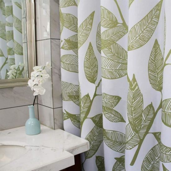 Rideau De Douche Grenouille 180x180cm - 100% Polyester Imperméable | Anti-moisissure | 12 Crochets Inclus