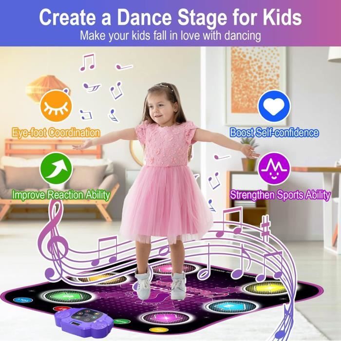 Tapis de Danse Lumineux pour Enfants Filles avec Bluetooth et 5 Modes de  Jeu - Noir - Cdiscount Jeux - Jouets