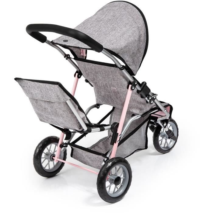 Poussette canne double BAYER DESIGN DUO Gris et rose 3