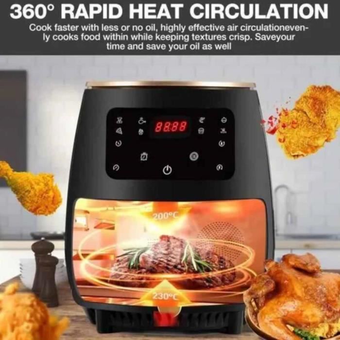 Friteuse sans huile XXL - 10L - Air fryer tactile - 7 programmes - 1800W