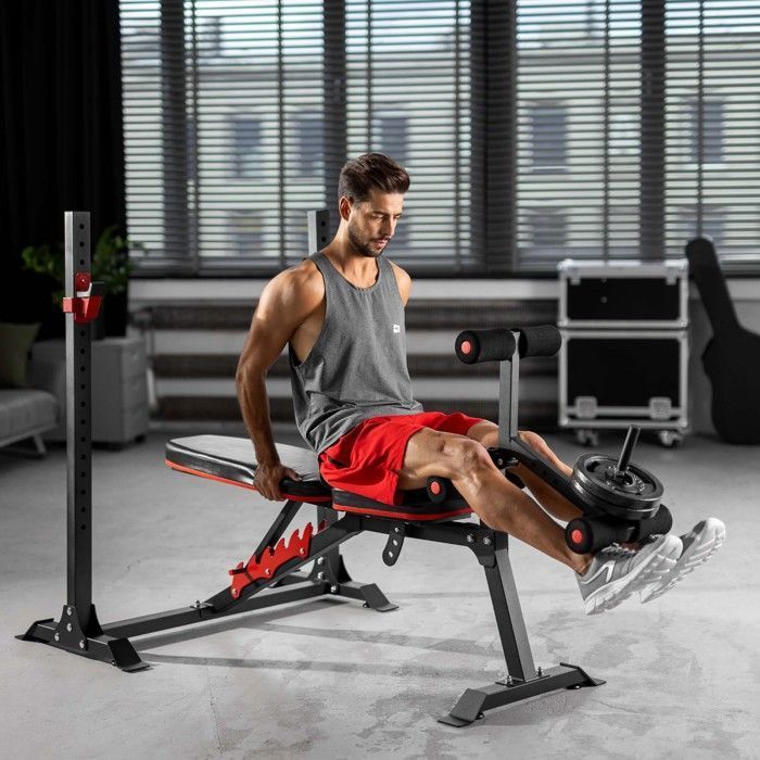 Hop-Sport Banc de Musculation Plat et Réglable HS-1025, Banc Multifonction d 'Entraînement Complet du Corps, Charge max. 200 kg - Sport Hop-Sport Banc de Musculation Plat et Réglable HS-1025, Banc Multifonction d 'Entraînement Complet du Corps, Charge max. 200 kg - Sport