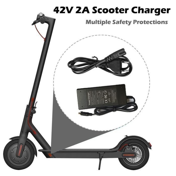 Chargeurs de Batterie de Trottinette, Chargeur xiaomi M365, Chargeur de  Scooter électrique 42V 2A, Chargeur de Scooter de Remplacement pour Xiaomi  (Prise UE (25A, 220V)) : : Sports et Loisirs