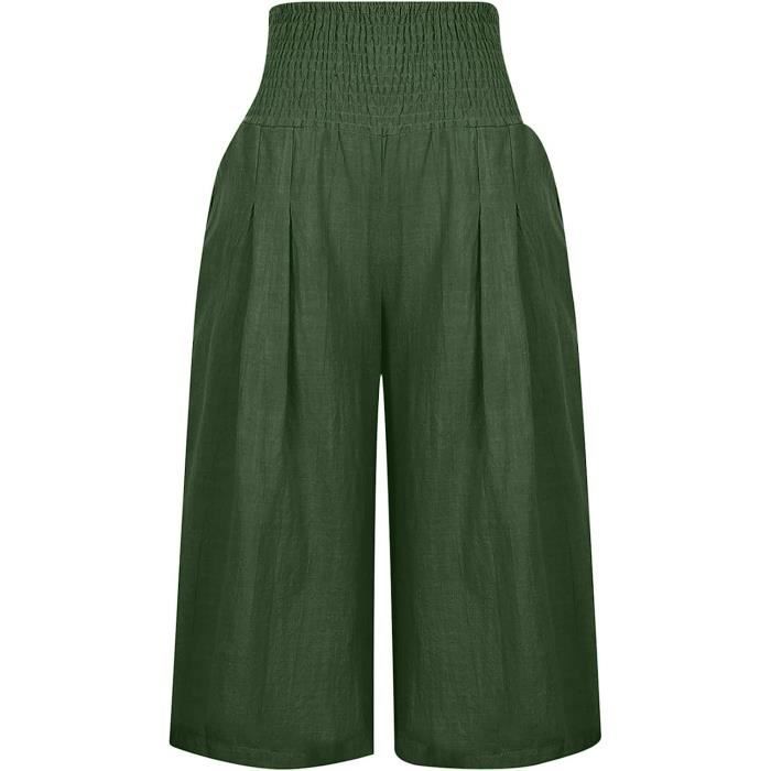 Pantalon court clearance fluide femme