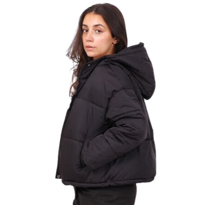 Doudoune femme noir courte avec capuche top