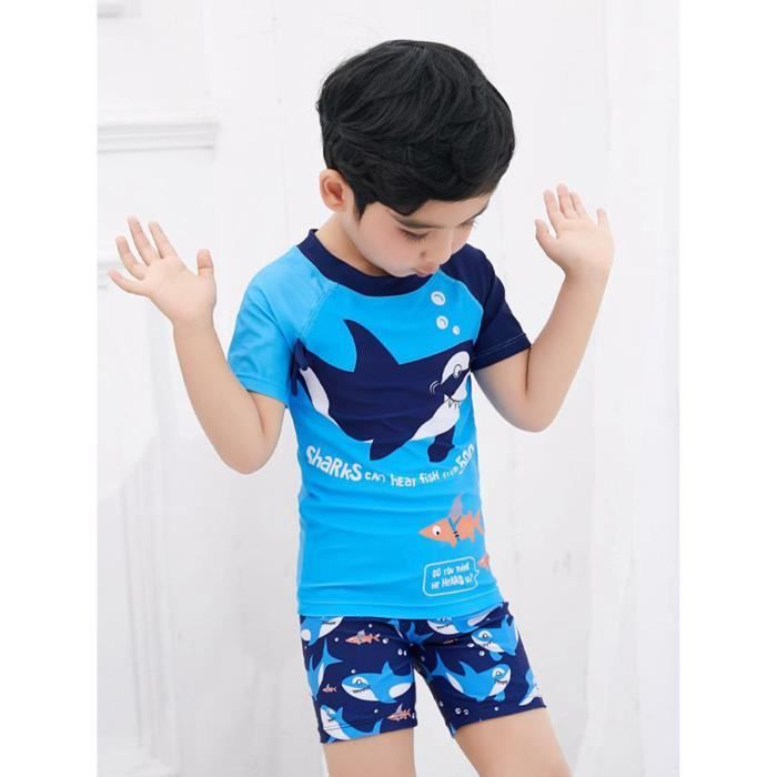 Requin Rash Guard Freebily Maillot de Bain pour Garçon Requin Maillot de Plage Deux ...