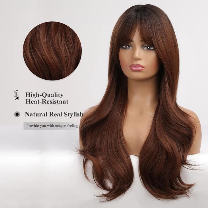 Femmes Boucles Vague Perruque Naturel Résistant À La Chaleur Perruque