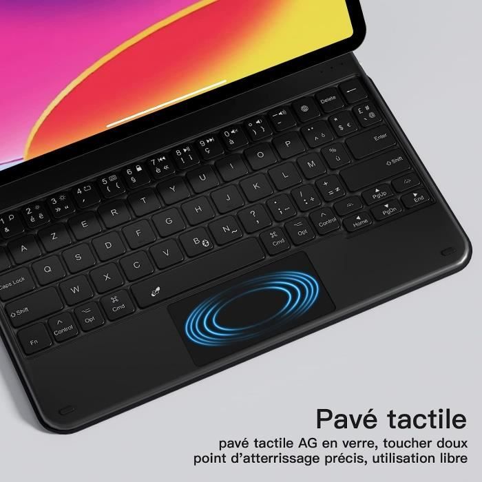 Étui-clavier pour Ipad 10e génération (10.9 « , 2022), couvercle magnétique  détachable, support vertical et clavier tactile à touche ronde  magnétiquement mignon