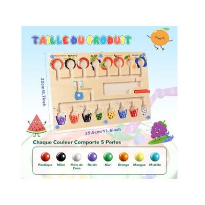 Labyrinthe Magnetique, Jeux Montessori 2 3 4 5 Ans En Bois Pour Associer Les Couleurs Jouets Pour La Motricite Fine Tableaux De Tri Pour L Apprentissage De L Association Des Couleurs Et Du Comptage