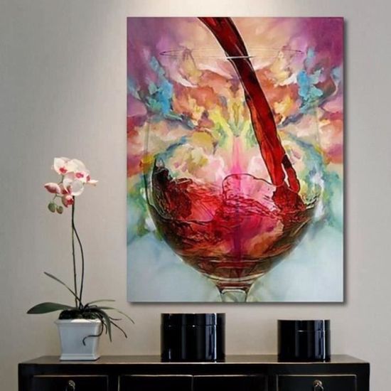 Tableau Toile Nature Morte Vin Rouge Abstrait Mur Art Affiche des Images  Décor de Maison Sans Cadre - Achat / Vente tableau - toile - Cdiscount