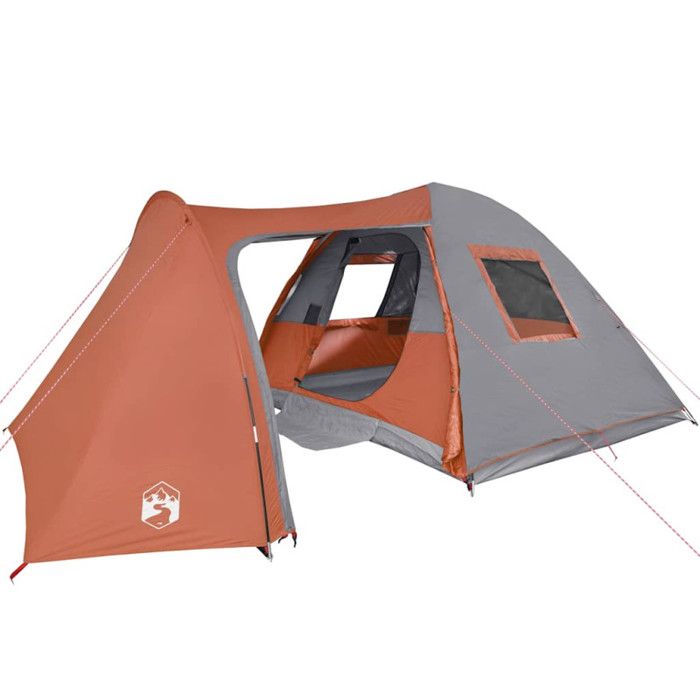 The Living Store Tente familiale et porche 6 personnes gris orange