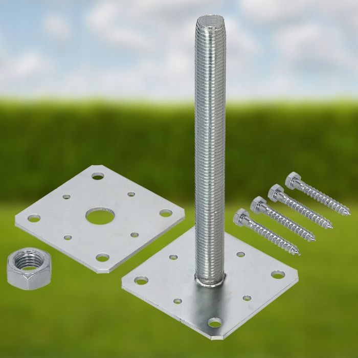 Lot De 8 Supports D'ancrage Réglables Pour Poteaux De