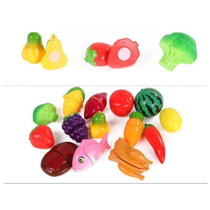 CARLORBO Jouets en bois Aliments de Jeu Cuisine Jeu de Rôle, Fruits et Légumes Jouets Montessori Garçons Filles à partir de 3 ans