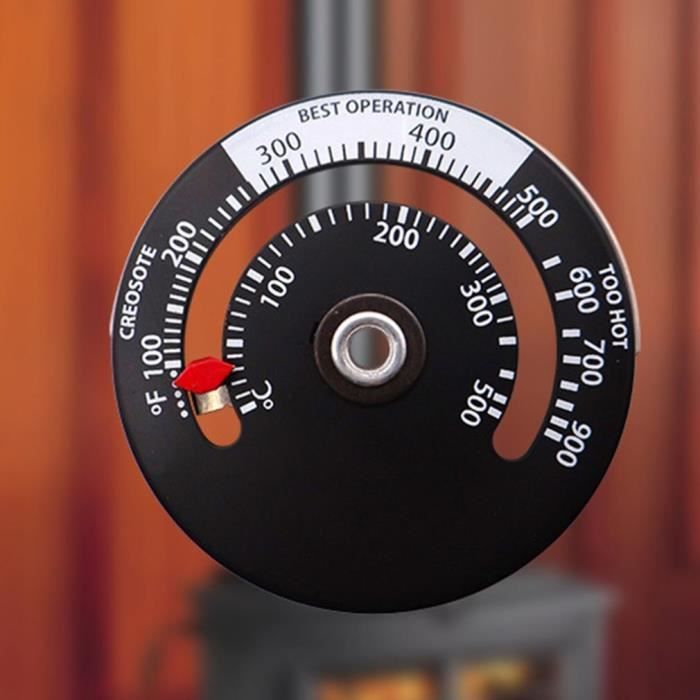 Thermomètre magnétique pour poêle à bois, cheminée, ventilateur