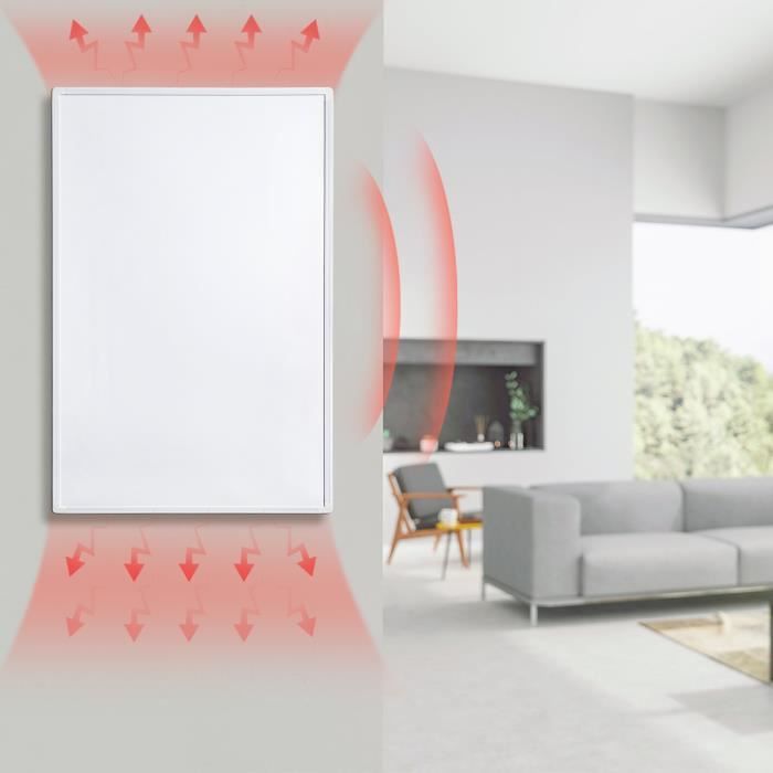 Radiateur électrique fixe à inertie sèche horizontal MANAO en céramique  1000W - thermostat digital LCD - Blanc - VOLTMAN - Cdiscount Bricolage