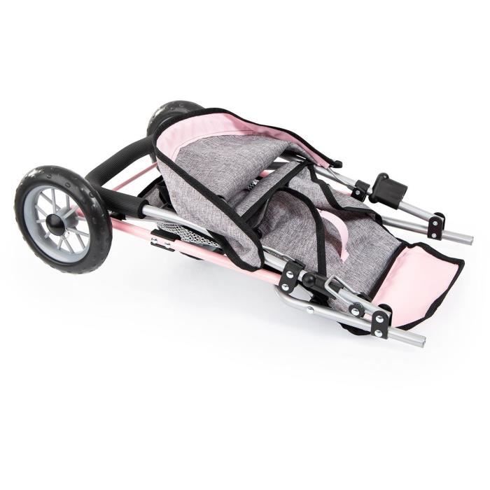 Poussette canne double 3 roues hotsell